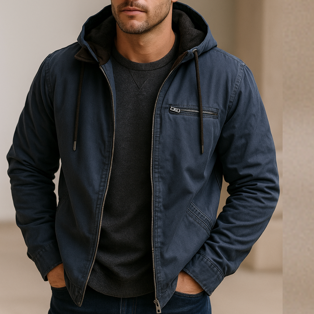 Herren Übergangsjacke mit Kapuze Winddicht Blau