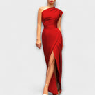 Axa Damen Abendkleid | Asymmetrisches Design, Baumwolle und Polyester, Ideal für Hochzeiten 0