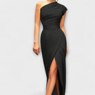 Axa Damen Abendkleid | Asymmetrisches Design, Baumwolle und Polyester, Ideal für Hochzeiten 1