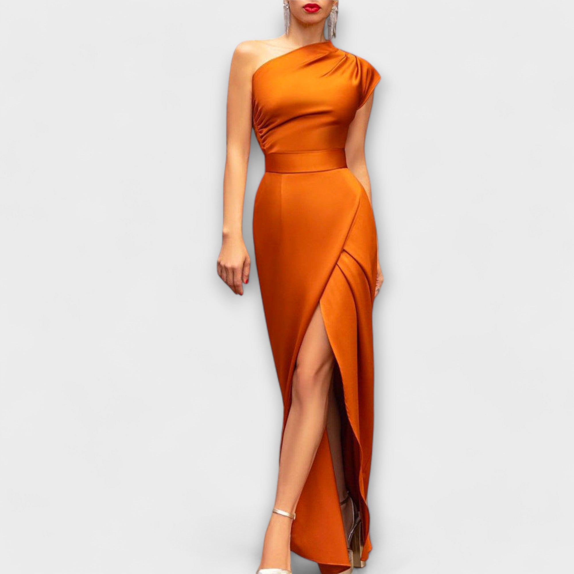 Axa Damen Abendkleid | Asymmetrisches Design, Baumwolle und Polyester, Ideal für Hochzeiten 2