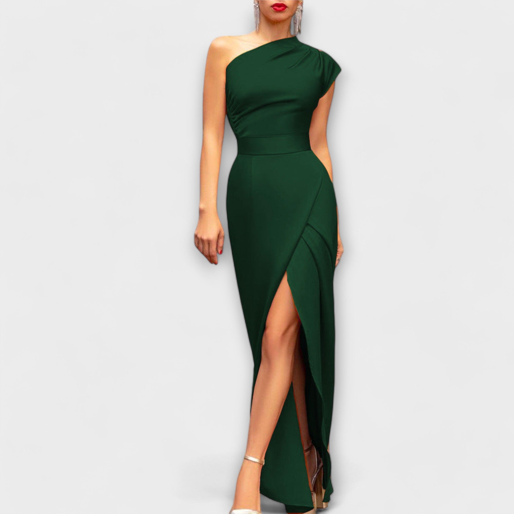 Axa Damen Abendkleid | Asymmetrisches Design, Baumwolle und Polyester, Ideal für Hochzeiten 3