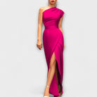 Axa Damen Abendkleid | Asymmetrisches Design, Baumwolle und Polyester, Ideal für Hochzeiten 5