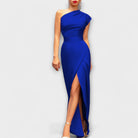 Axa Damen Abendkleid | Asymmetrisches Design, Baumwolle und Polyester, Ideal für Hochzeiten 7