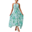 Boho Floral Swing Kleid für Damen – Elegantes Neckholder Sommerkleid aus Atmungsaktivem Stoff 1