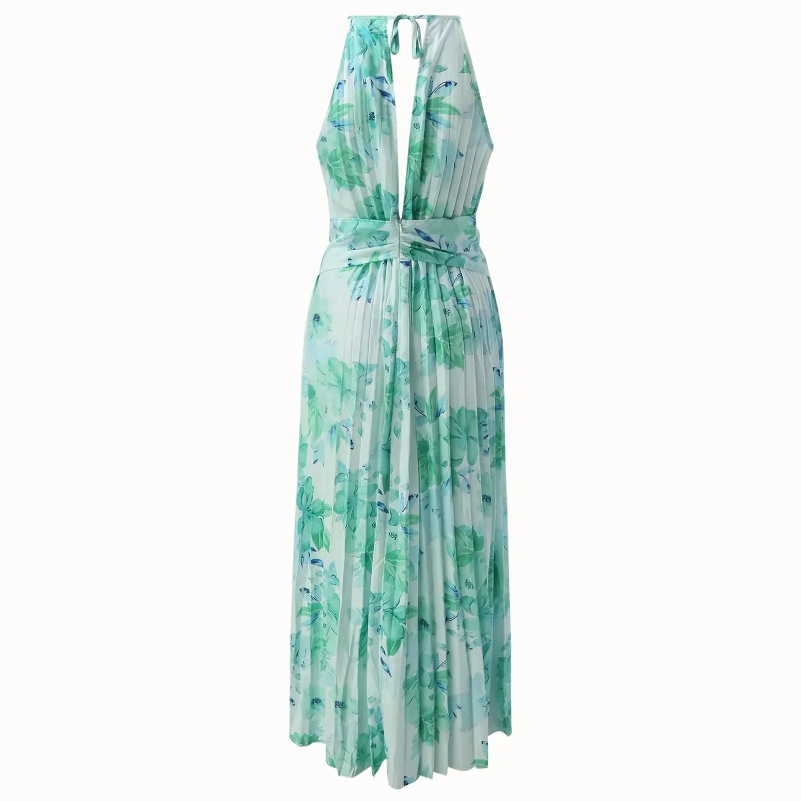 Boho Floral Swing Kleid für Damen – Elegantes Neckholder Sommerkleid aus Atmungsaktivem Stoff 5