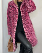 Damen Leopardenjacke in Rosa mit offenem Schnitt