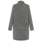 Damen Winterjacke Langer WollMantel mit Hahnentrittmuster