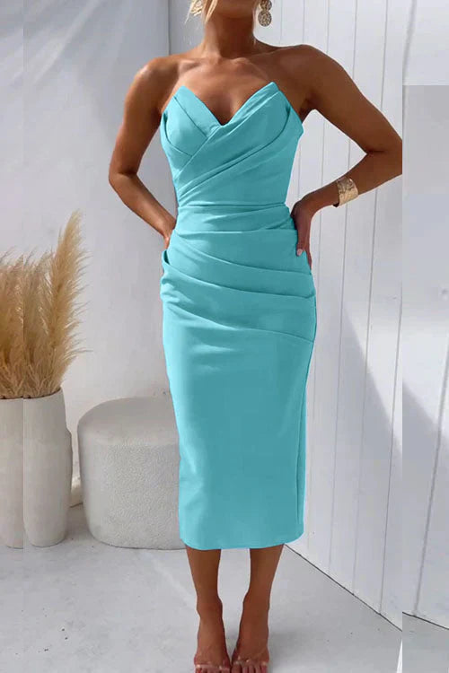 Elegantes Ärmelloses Damenkleid aus Polyester – Festliches Kleid für Hochzeitsgast und besondere Anlässe mit Schlitzdesign 8