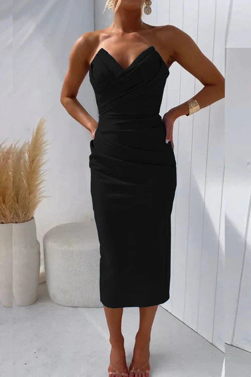 Elegantes Ärmelloses Damenkleid aus Polyester – Festliches Kleid für Hochzeitsgast und besondere Anlässe mit Schlitzdesign 9