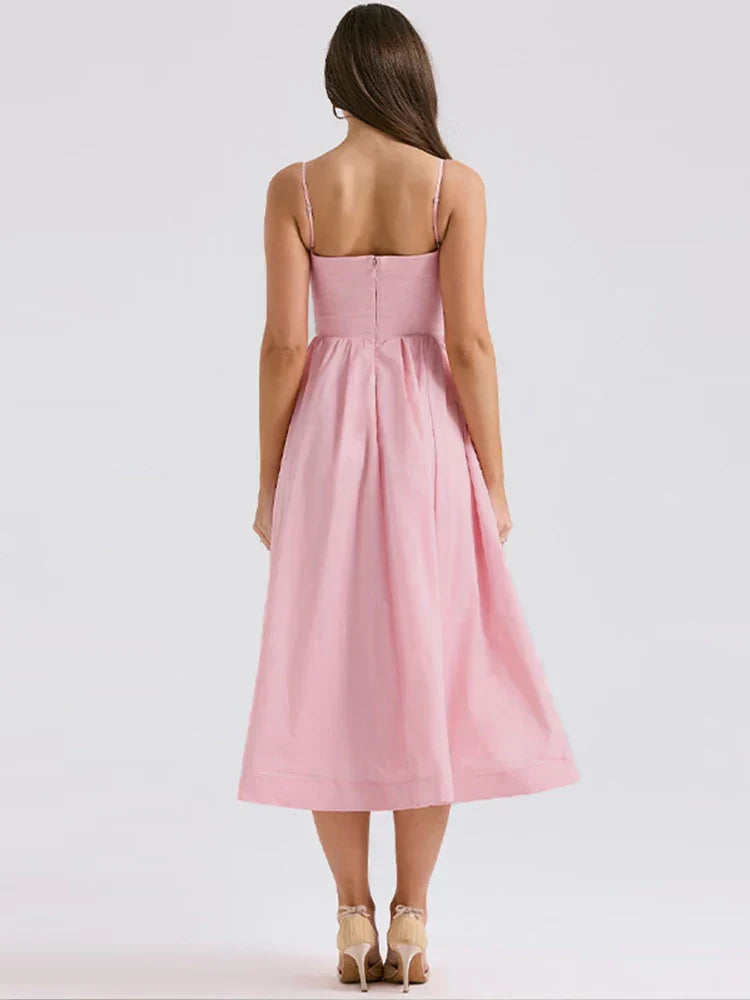 Elegantes Damenkleid mit Spaghettiträgern und U-Ausschnitt – Vielseitiges festliches Kleid für jeden Anlass 5
