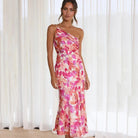 Eliza Damen Kleid | One-Shoulder Design mit Blumendruck 0