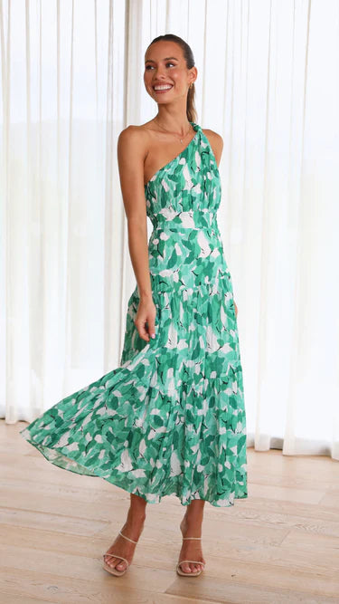 Eliza Damen Kleid | One-Shoulder Design mit Blumendruck 5
