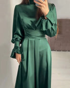 Frost Maxi Kleid für Damen | Satin, Elegant und Warm 0