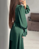 Frost Maxi Kleid für Damen | Satin, Elegant und Warm 2