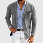 Hellgrauer Herren Strickblazer aus leichtem, atmungsaktivem Stretch-Strick