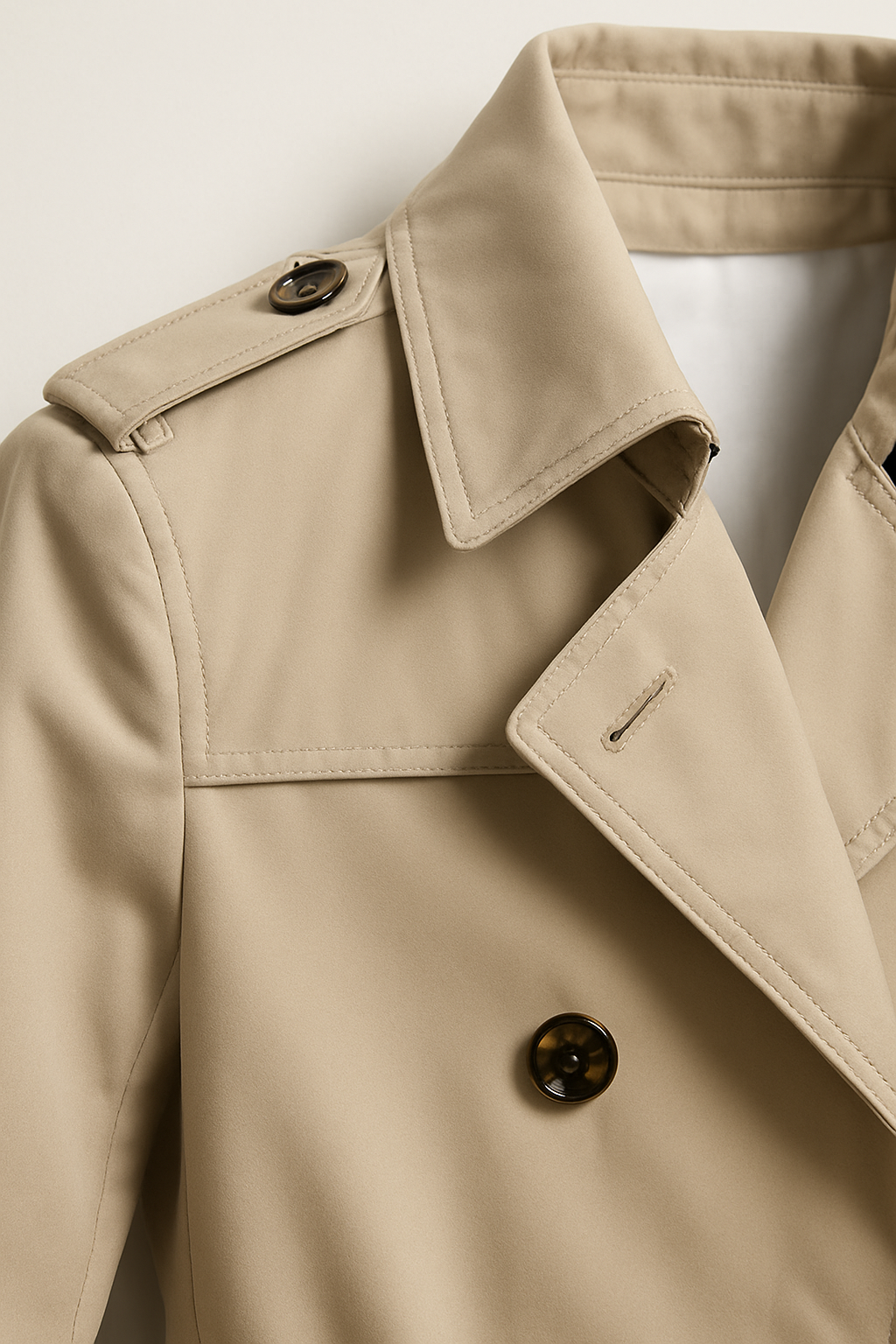 Herren Trenchcoat in Beige mit klassischem Reverskragen und elegantem Schnitt