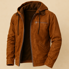 Herren Übergangsjacke mit Kapuze Winddicht Braun