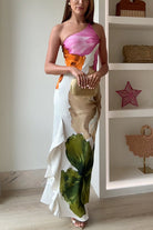 Iva Schulterfreies Maxikleid | Baumwolle-Polyester, Floral 0