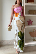 Iva Schulterfreies Maxikleid | Baumwolle-Polyester, Floral 3