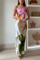 Iva Schulterfreies Maxikleid | Baumwolle-Polyester, Floral 4