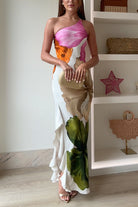 Iva Schulterfreies Maxikleid | Baumwolle-Polyester, Floral 5