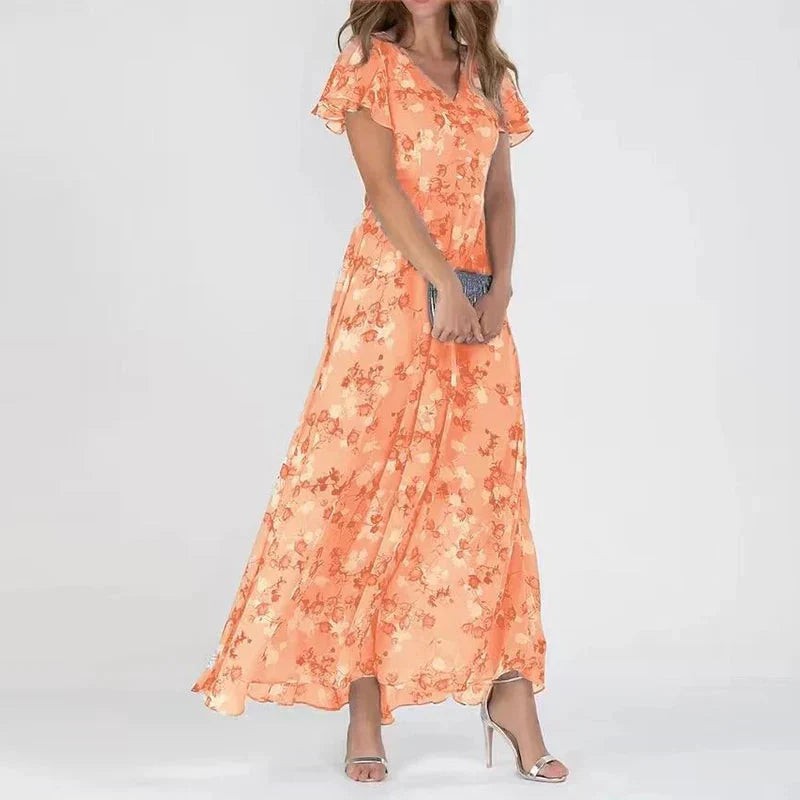 Jasmijn Damen Kleid | V-Ausschnitt, Farbenfrohes Design 3