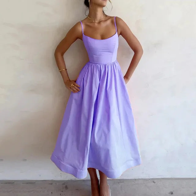 Jovia Damen Spaghettiträgerkleid | Hochwertige Materialien, Elegant 2