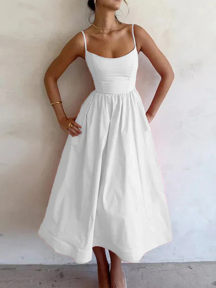 Jovia Damen Spaghettiträgerkleid | Hochwertige Materialien, Elegant 3