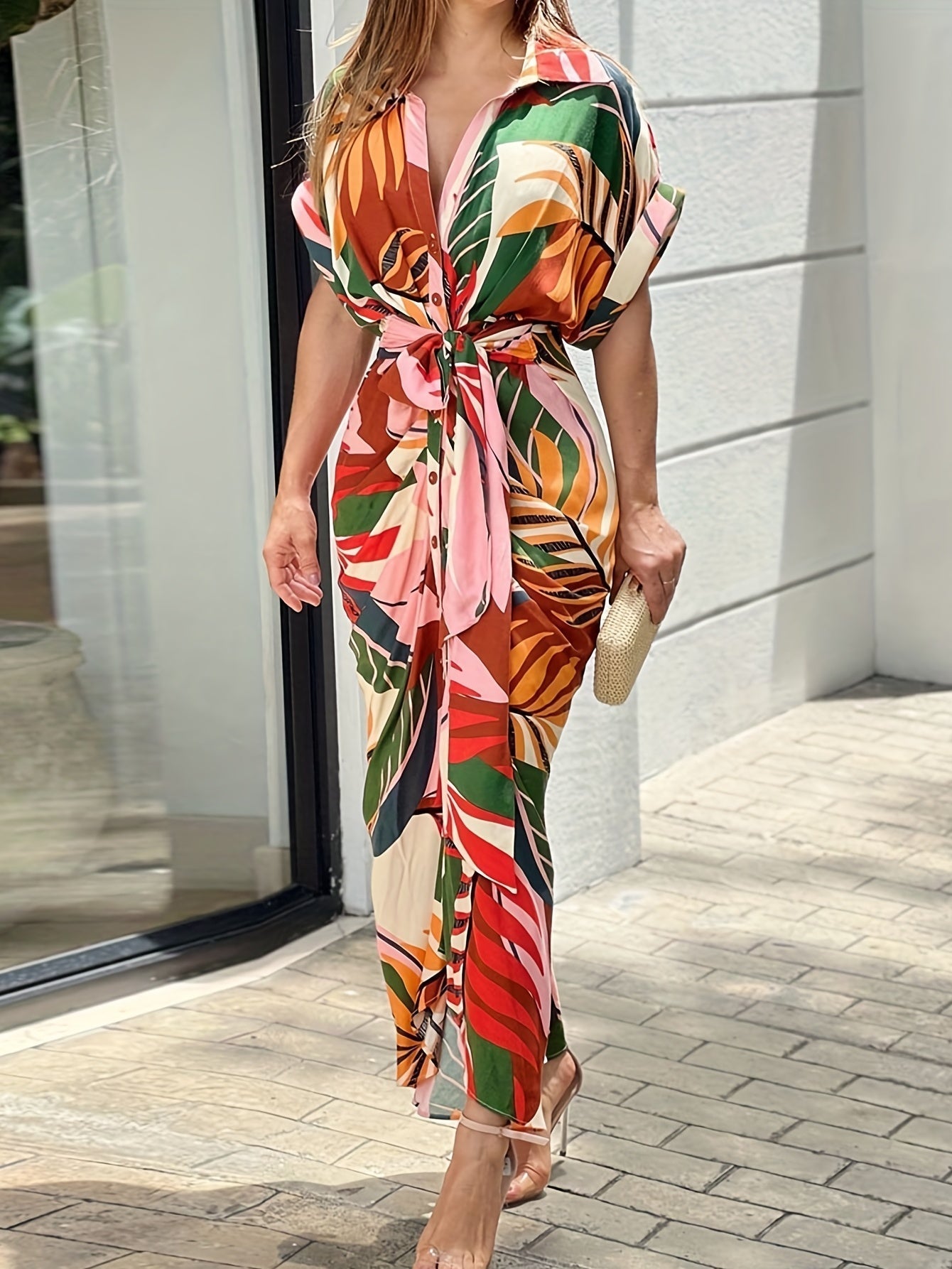 Mavi Damen Kleid | V-Ausschnitt, Bezaubernder Print, Sommerkleid 0