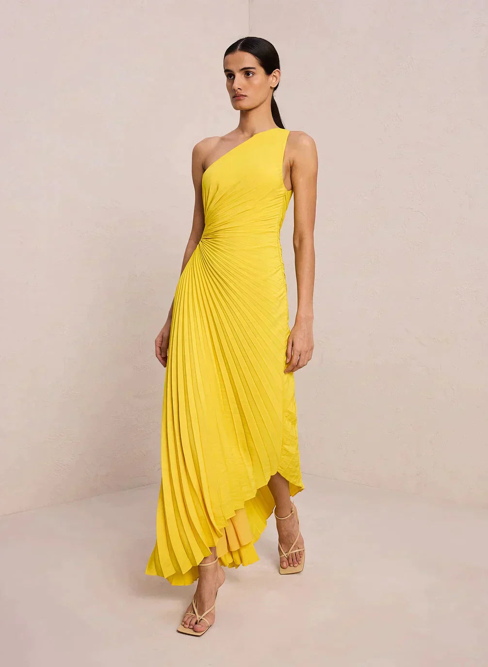 Plissiertes Midi-Kleid mit Ein-Schulter-Design – Elegantes Abendkleid für besondere Anlässe 13