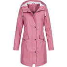 Rosa Damen Regenjacke mit Kapuze, wasserabweisend