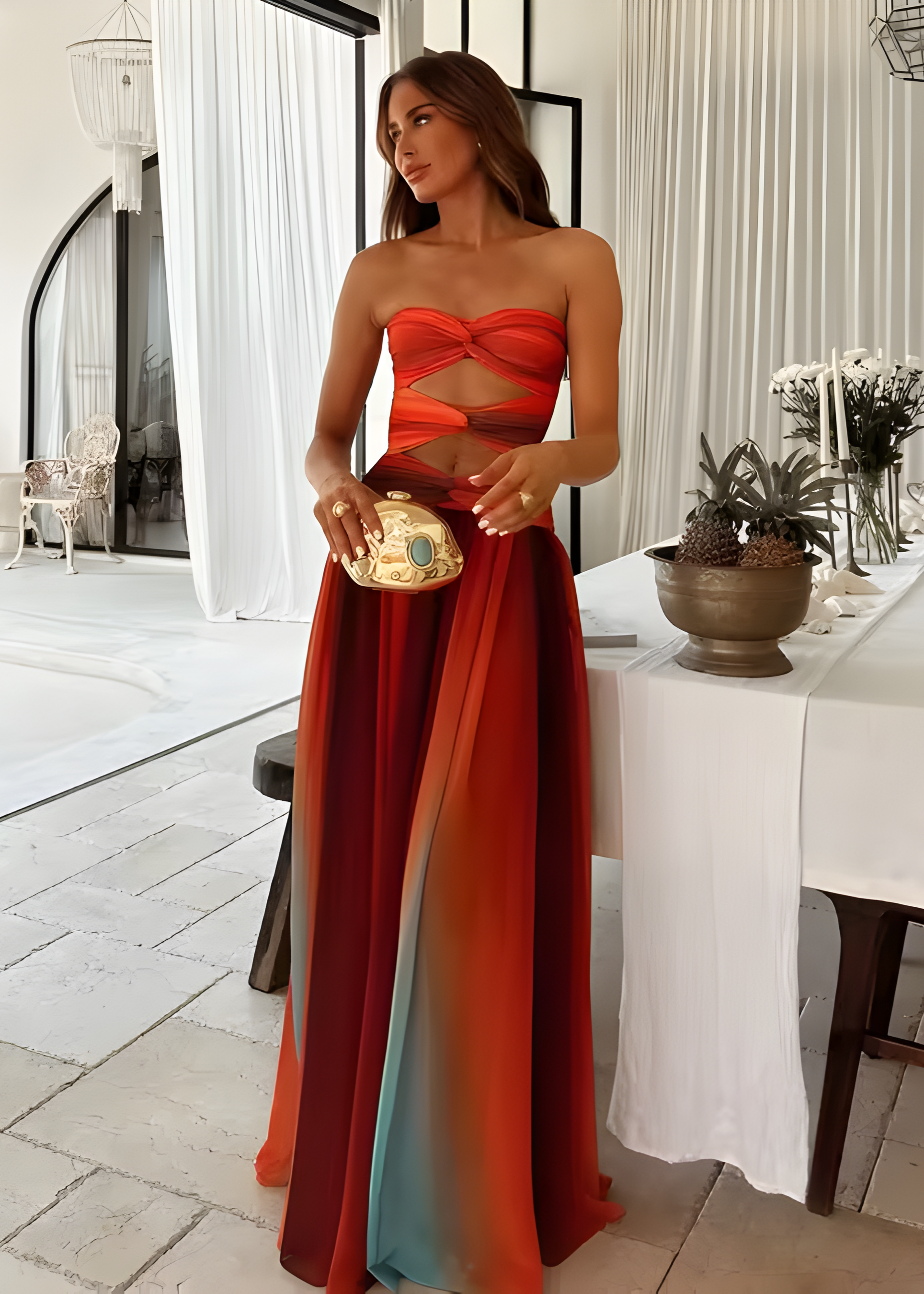 Salina Damen Maxikleid | Elegantes Design aus Polyester 1