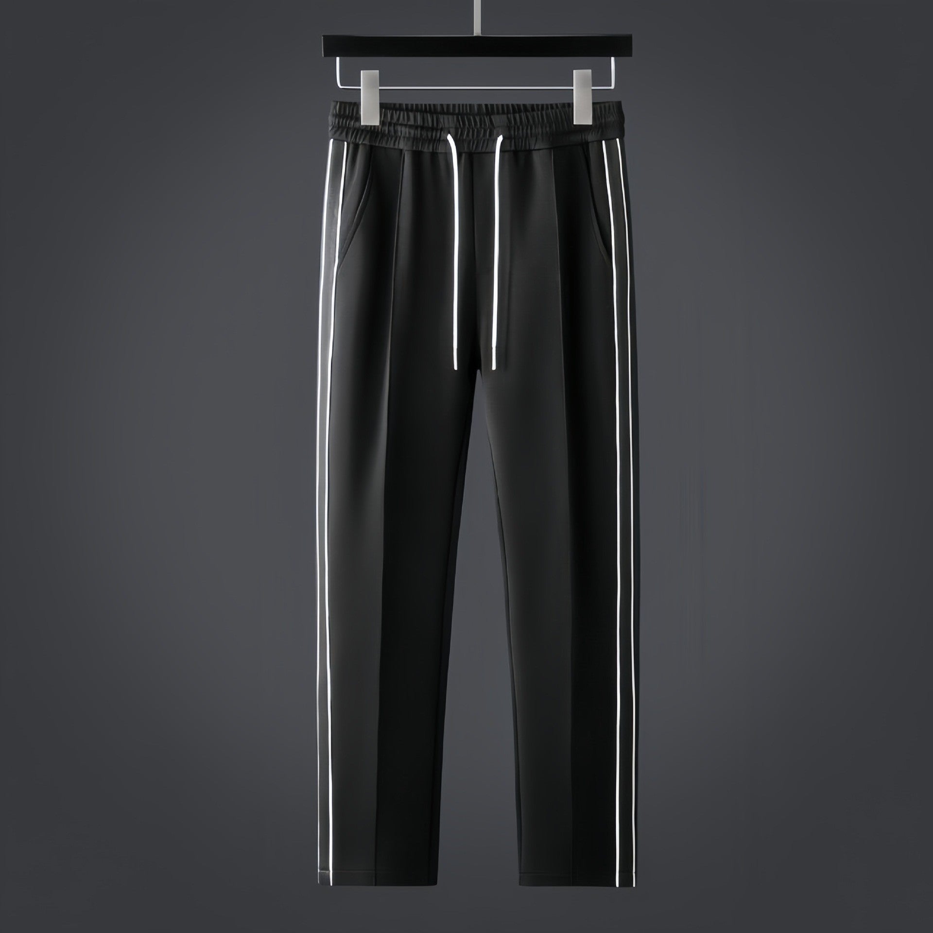 Schwarze Trainingshose für Herren aus elastischem Lycra-Material