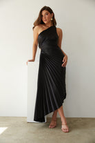 Selina Damen Midi-Kleid | Plissiertes Ein-Schulter-Design, Festlich 2