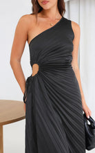 Selina Damen Midi-Kleid | Plissiertes Ein-Schulter-Design, Festlich 4