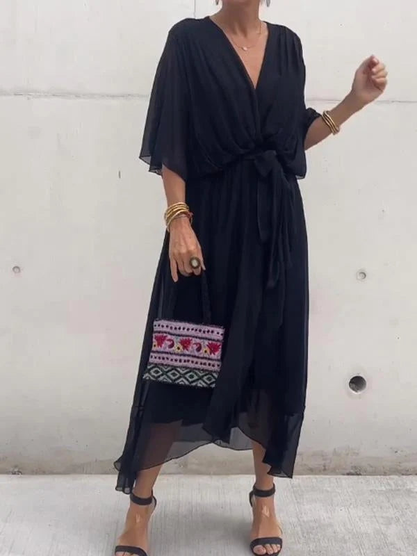 Thyra Damen Kleid | Eleganter V-Ausschnitt, Vielseitig 2