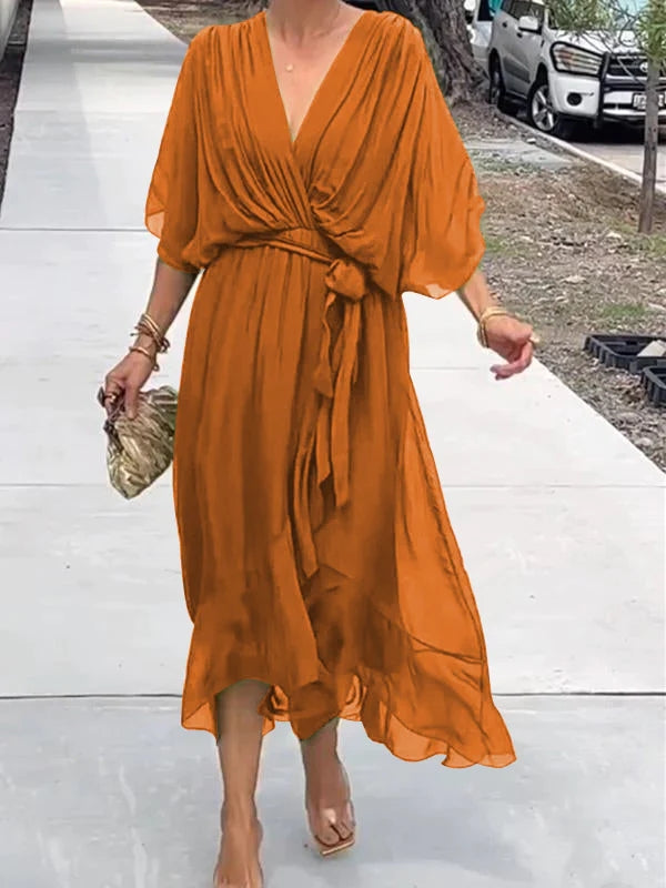 Thyra Damen Kleid | Eleganter V-Ausschnitt, Vielseitig 5