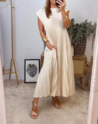 Vali Elegantes Maxikleid für Damen | Plissiert, Vielseitig 0