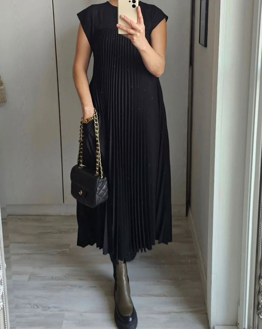 Vali Elegantes Maxikleid für Damen | Plissiert, Vielseitig 1