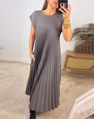 Vali Elegantes Maxikleid für Damen | Plissiert, Vielseitig 2