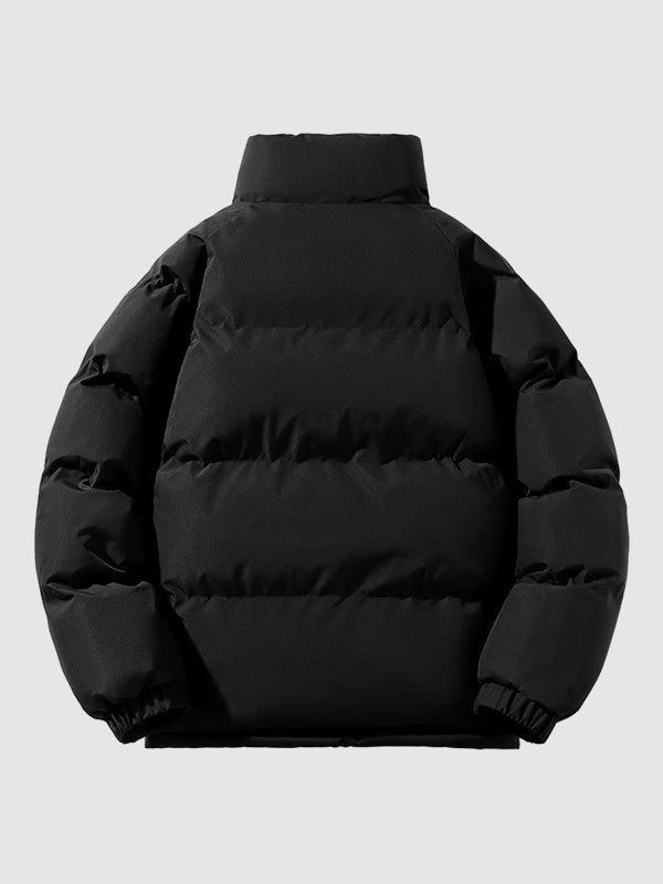 Haus92 Herren Pufferjacke in Schwarz – Detailansicht des Fleecefutters