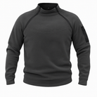 Herren Fleecepullover in Grau mit halbem Reißverschluss, Frontansicht ohne Modell